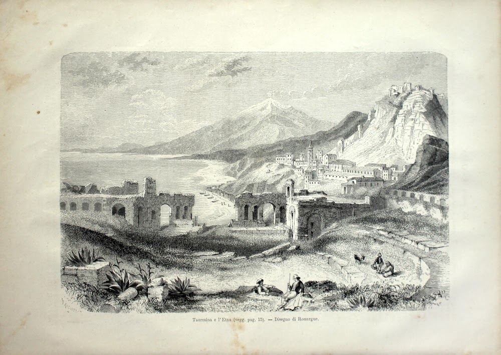 Taormina e l'Etna. Stampa 1864