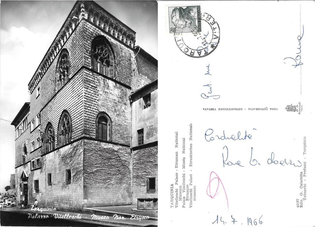 Tarquinia. Palazzo Vitelleschi. Museo Naz. Etrusco. Alterocca. Viaggiata 1966