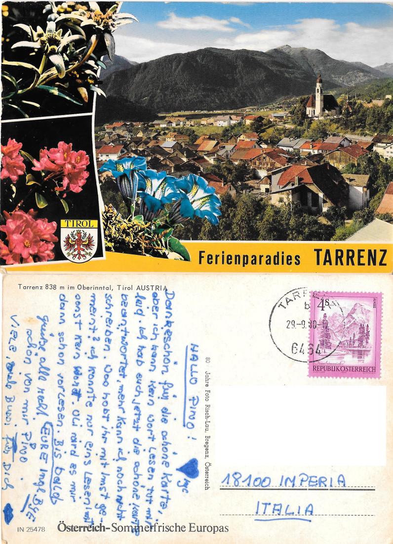 Tarrenz (AUT). Ferienparadies. Viaggiata 1980