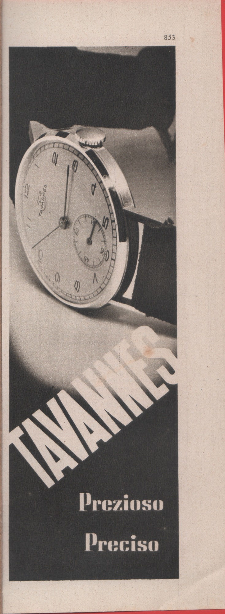 Tavannes, prezioso preciso. Advertising 1942