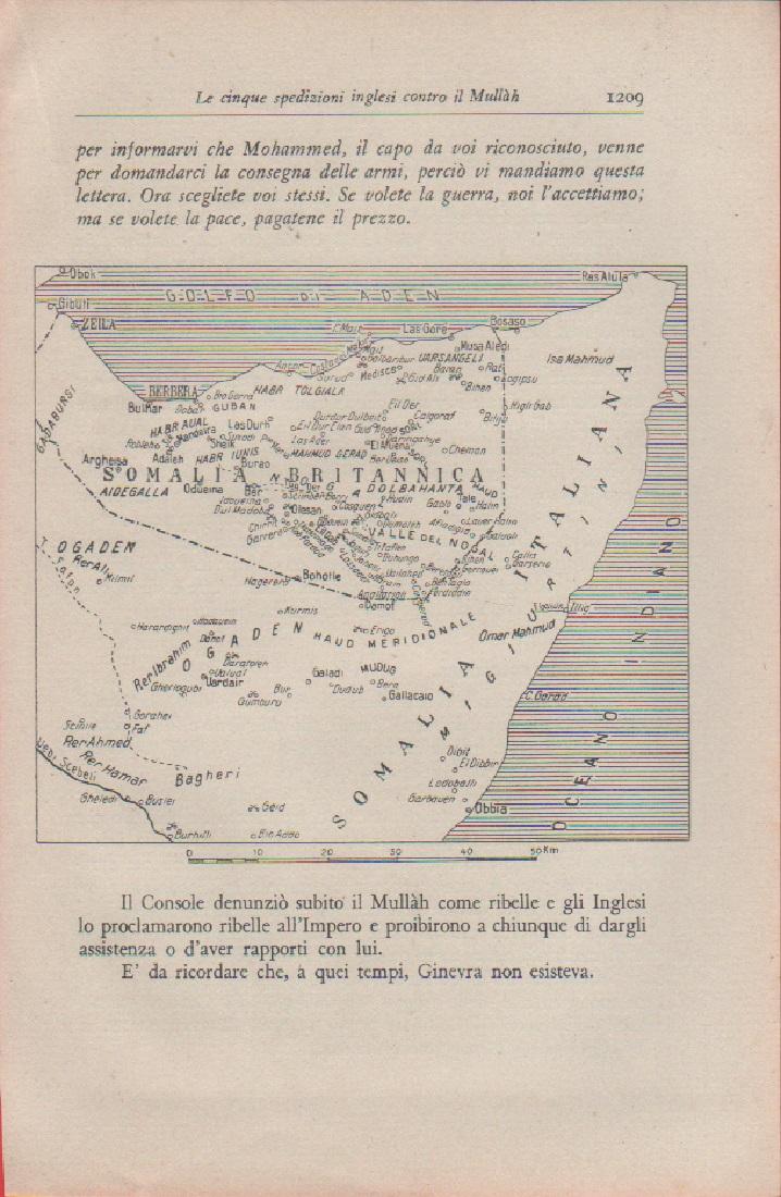 Teatro delle operazioni guerra anglo-somala (1900-1920) - Ritaglio 1936