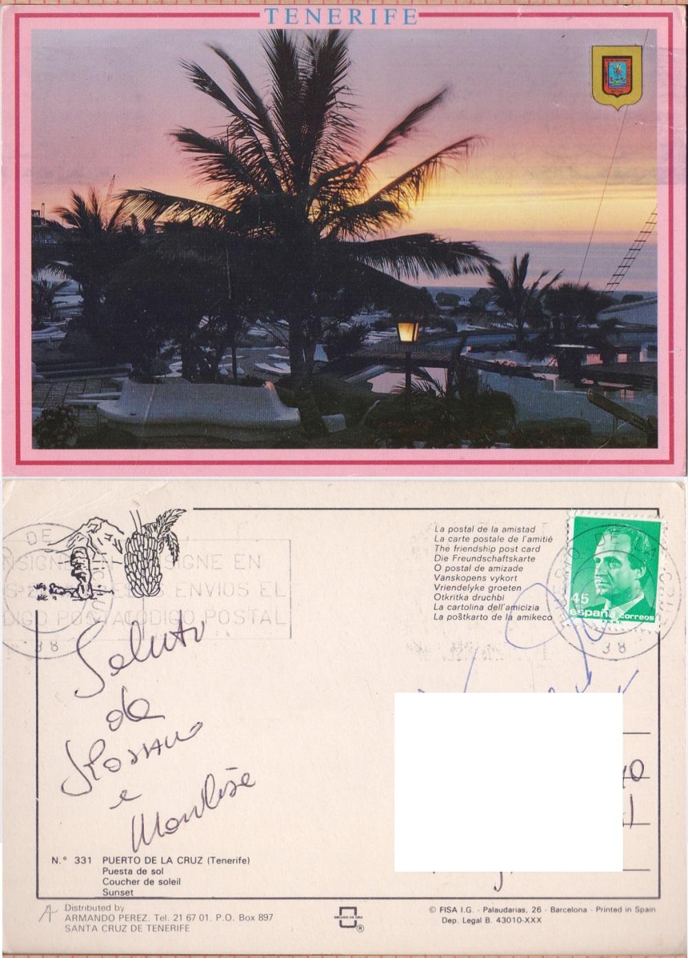 Tenerife. Viaggiata 1992