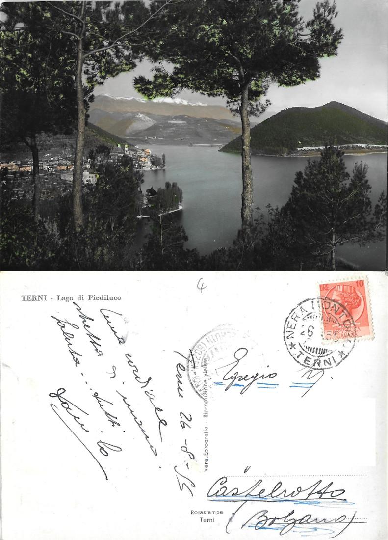 Terni. Lago di Piediluco. Viaggiata 1955