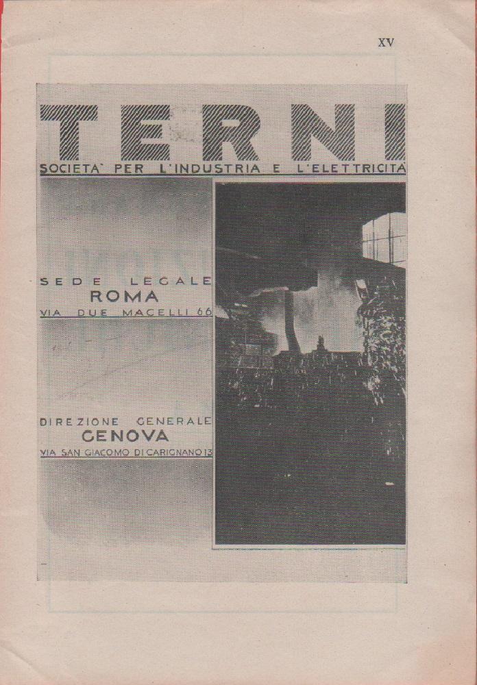 Terni. Società per l'Industria e l'Elettricità. Pubblicità 1940