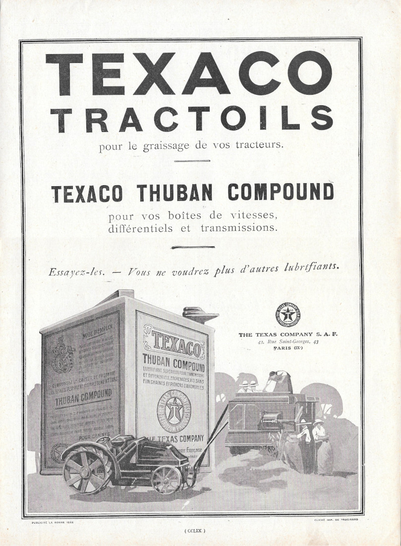 Texaco Tractoils - Advertising 1924