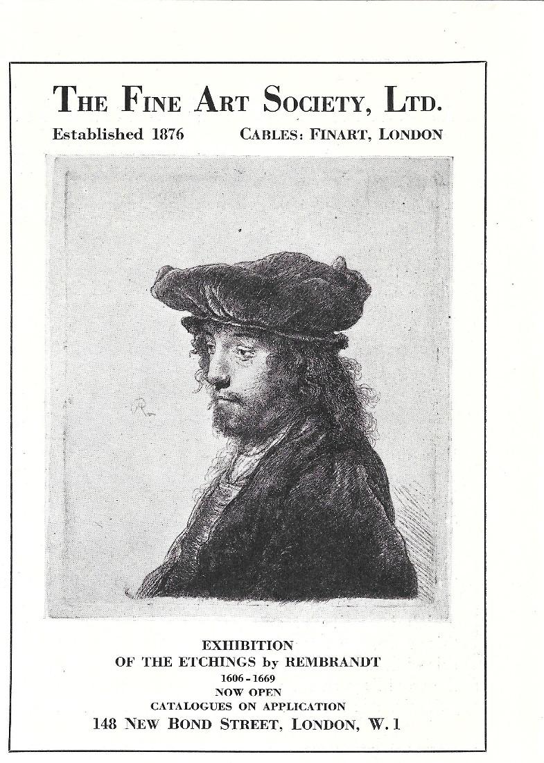 The fine art society Ltd. London. Exhibitionof the etchings by …
