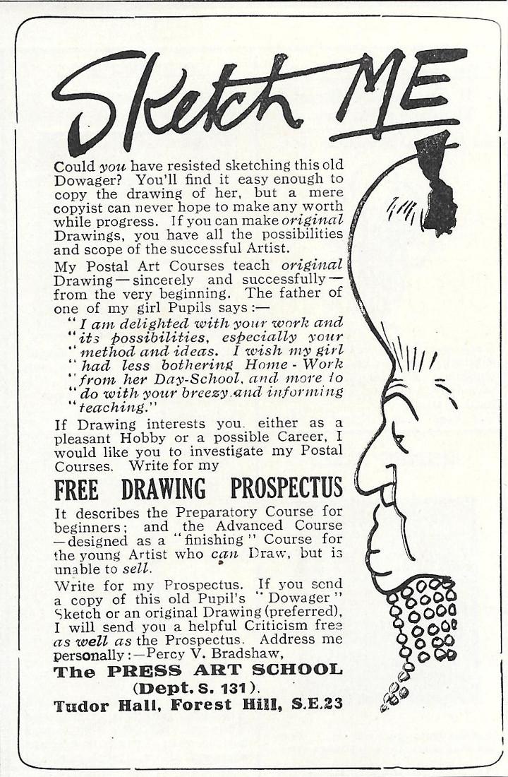 The Press Art School. Forest Hill. Advertising 1924