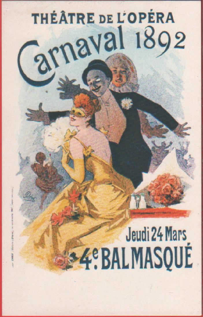 Theatre de l'Opera. Carnaval 1892 (J. Cheret). Non viaggiata