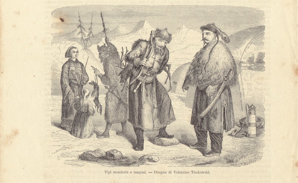 Tipi mandsciù e tungusi. Illustrazione 1864
