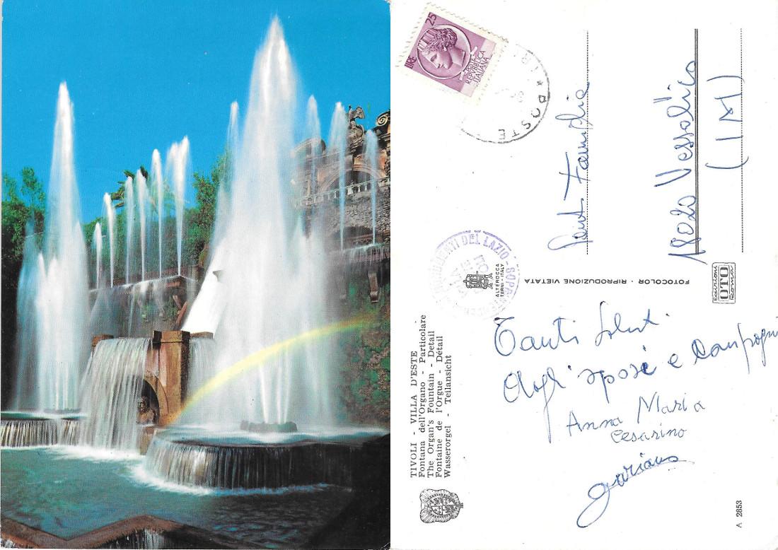 Tivoli. Villa d'Este. Fontana dell'Organo. Viaggiata
