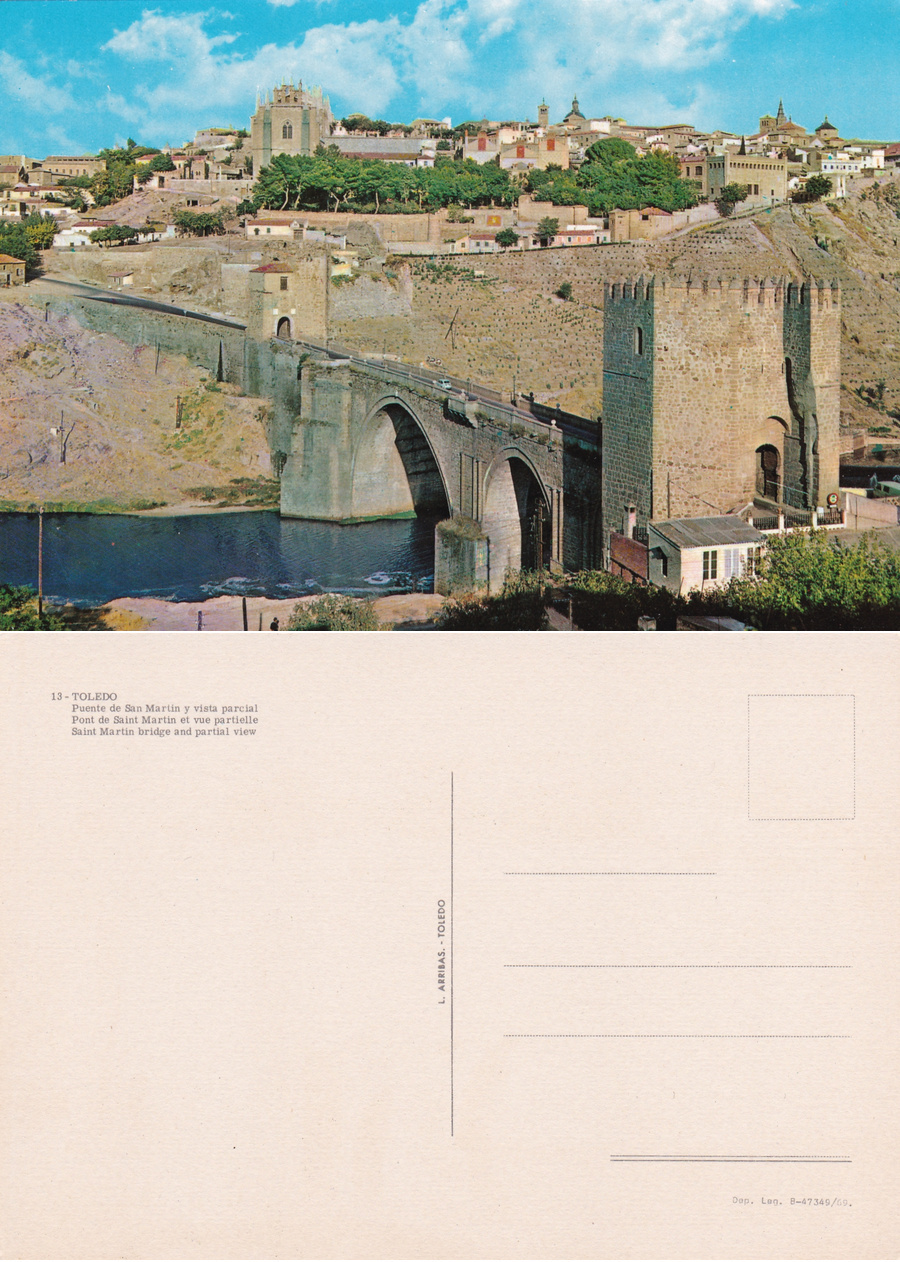 Toledo. Puente de San Martin y vista parcial. Non viaggiata