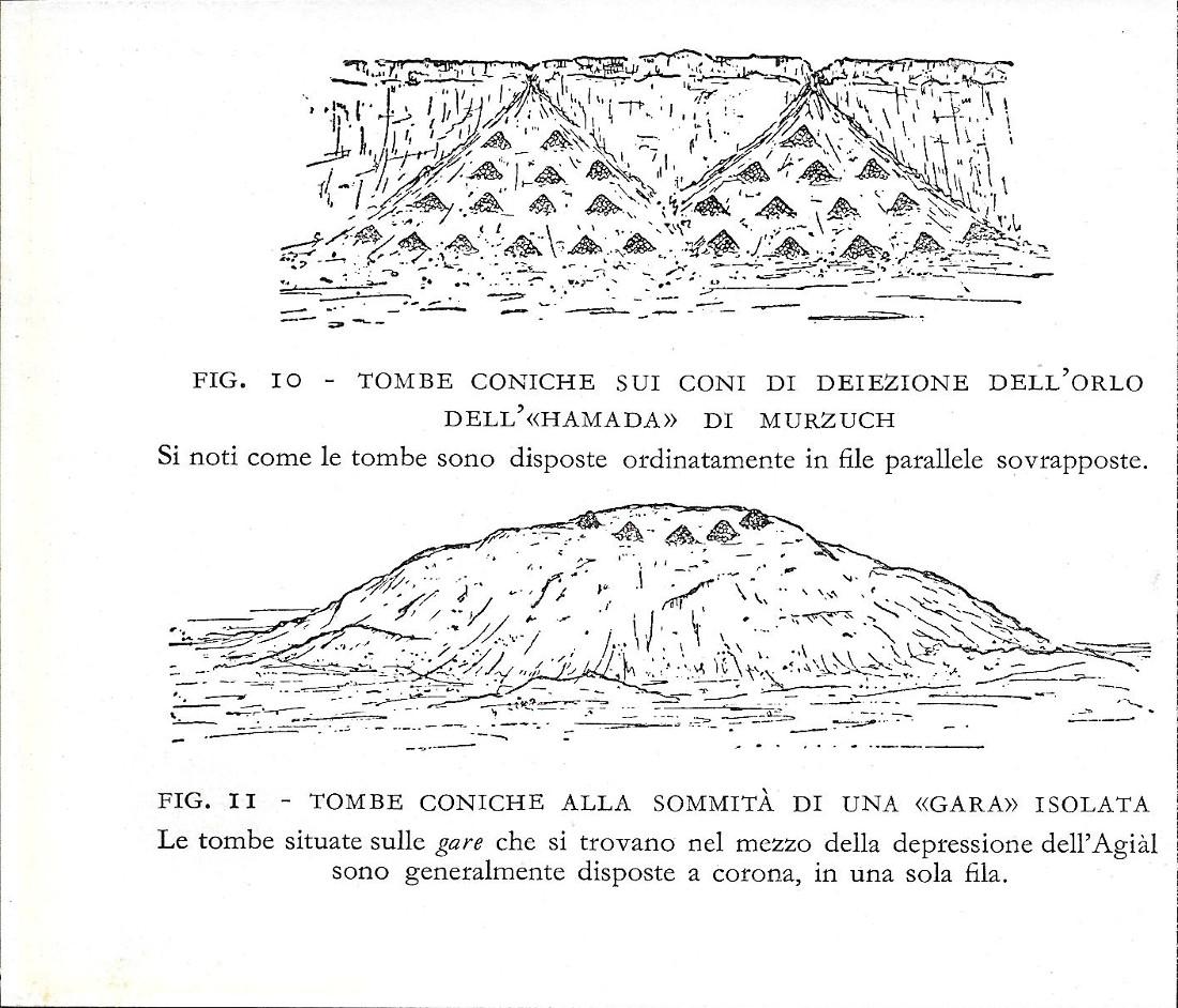 Tombe coniche (Fezzan-Libia). Stampa 1934