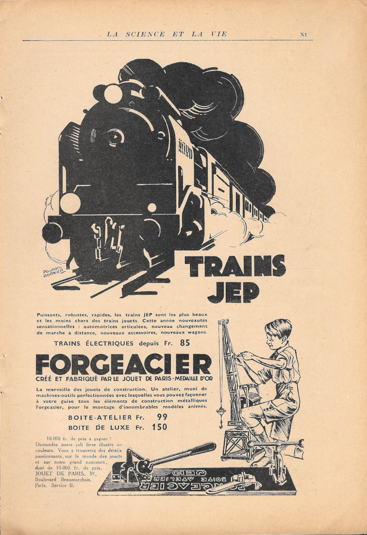 Trains Jep créé par Forgeacier - Advertising 1935