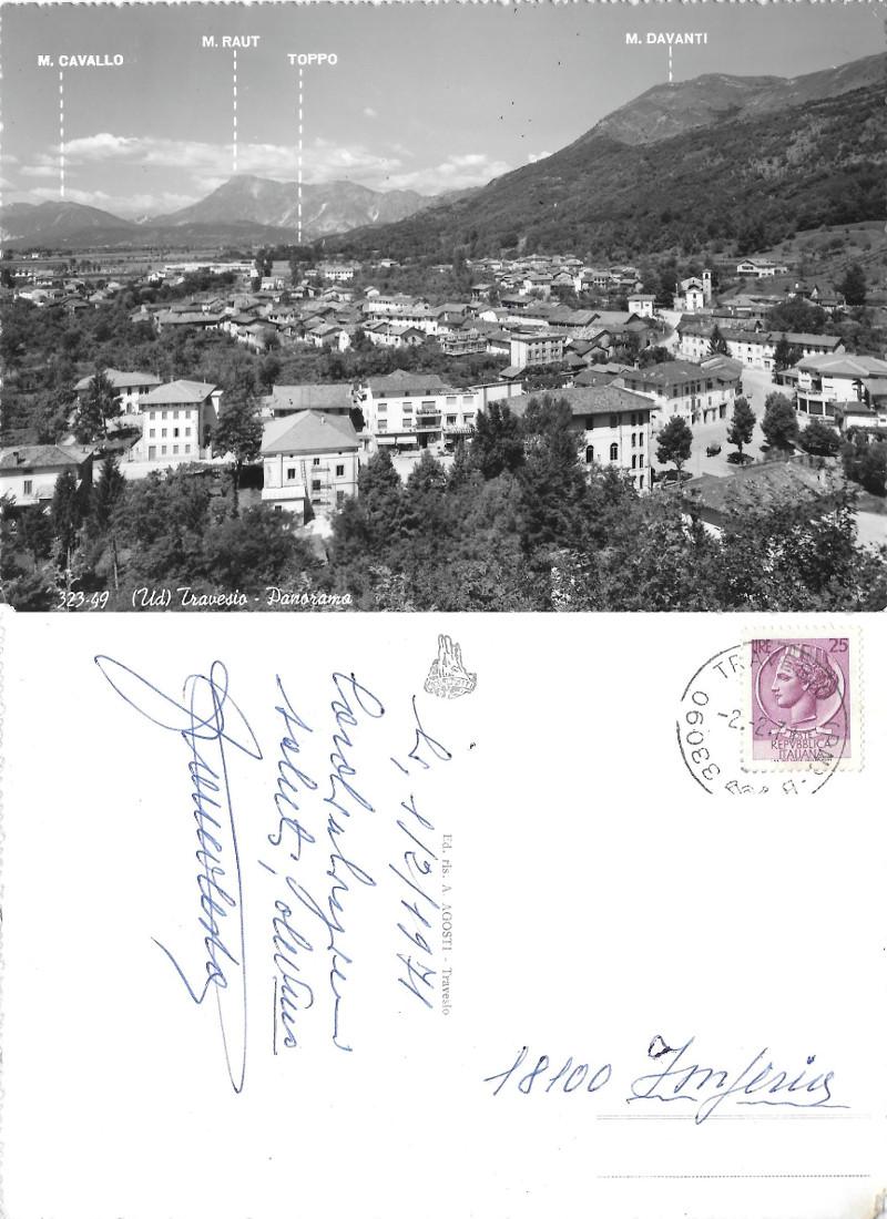 Travesio (PN). Panorama. Viaggiata 1971