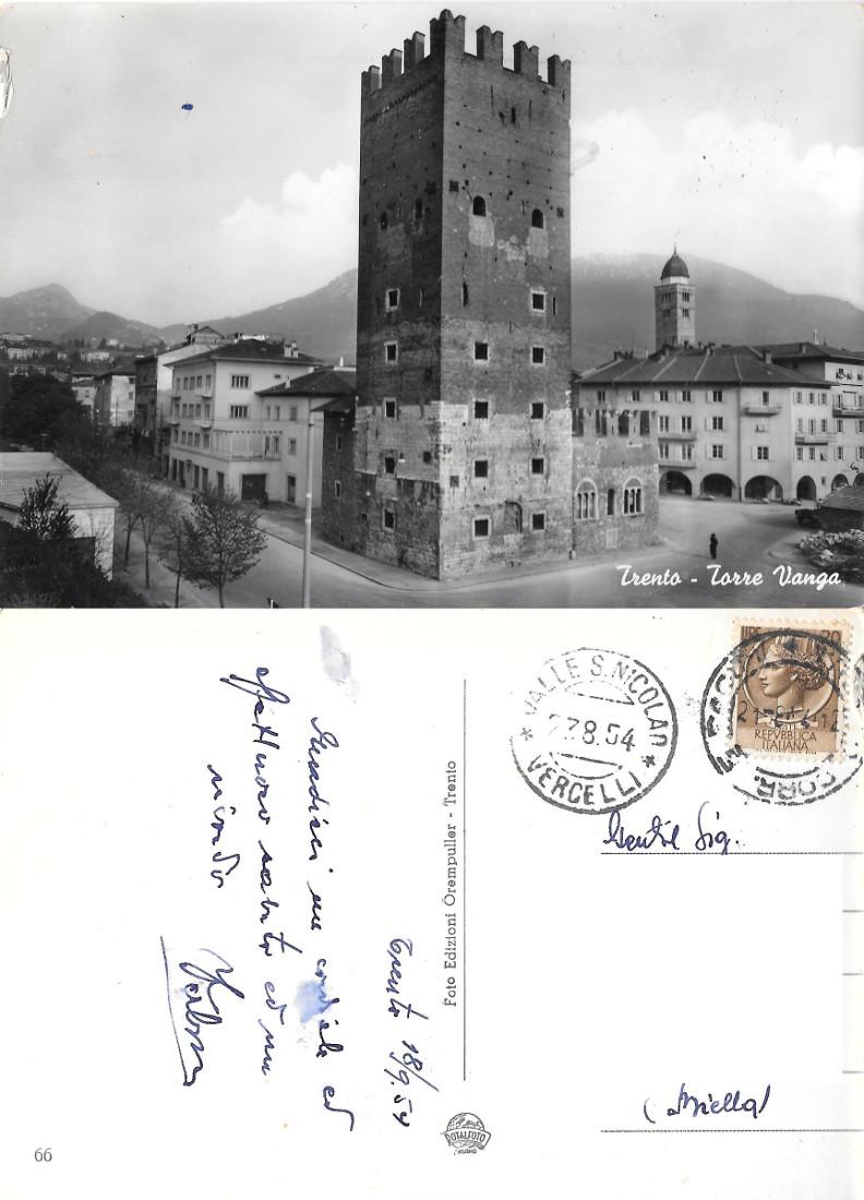 Trento. Torre Vanga. Viaggiata 1959
