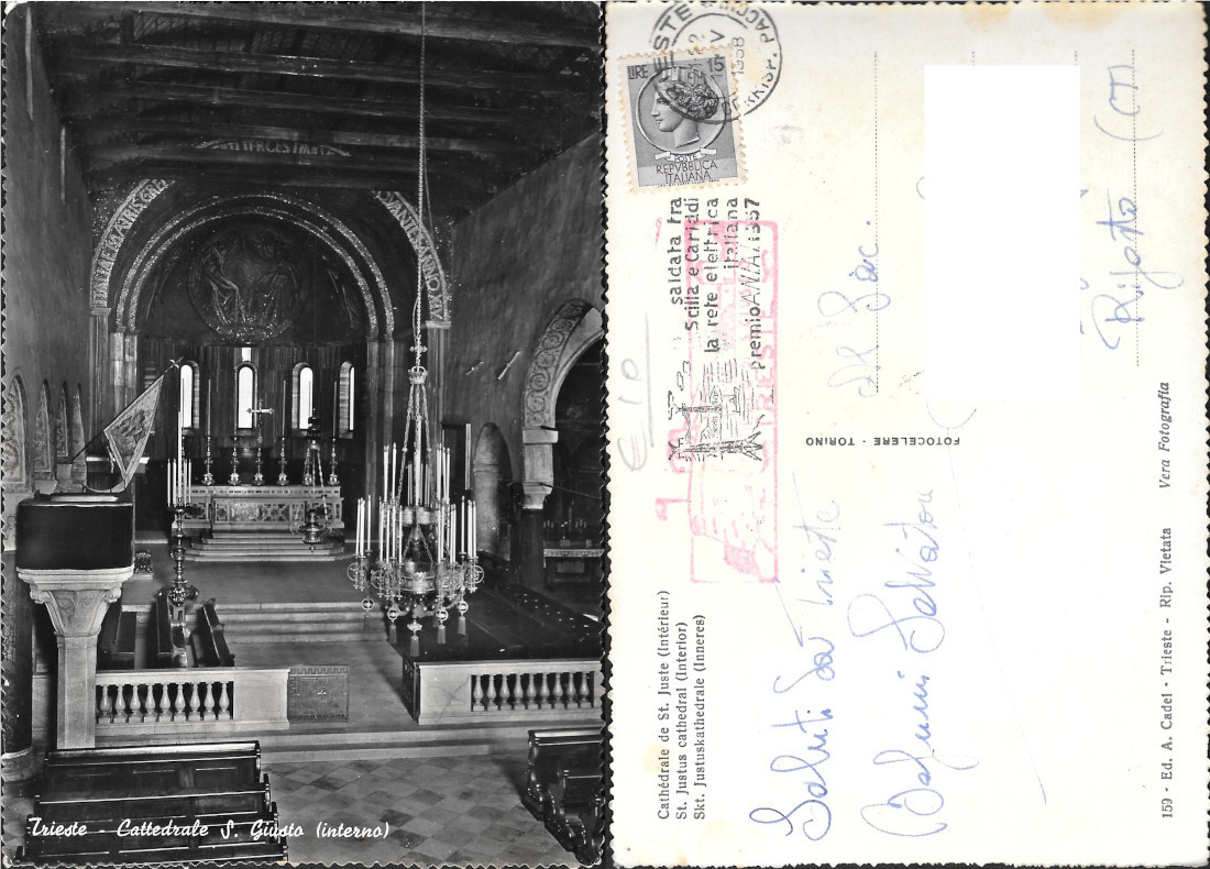Trieste. Cattedrale S.Giusto interno. Viaggiata 1958