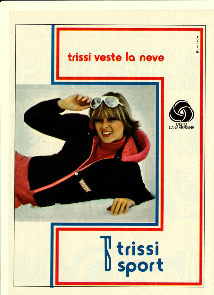 Trissi Sport veste la neve. Advertising 1976