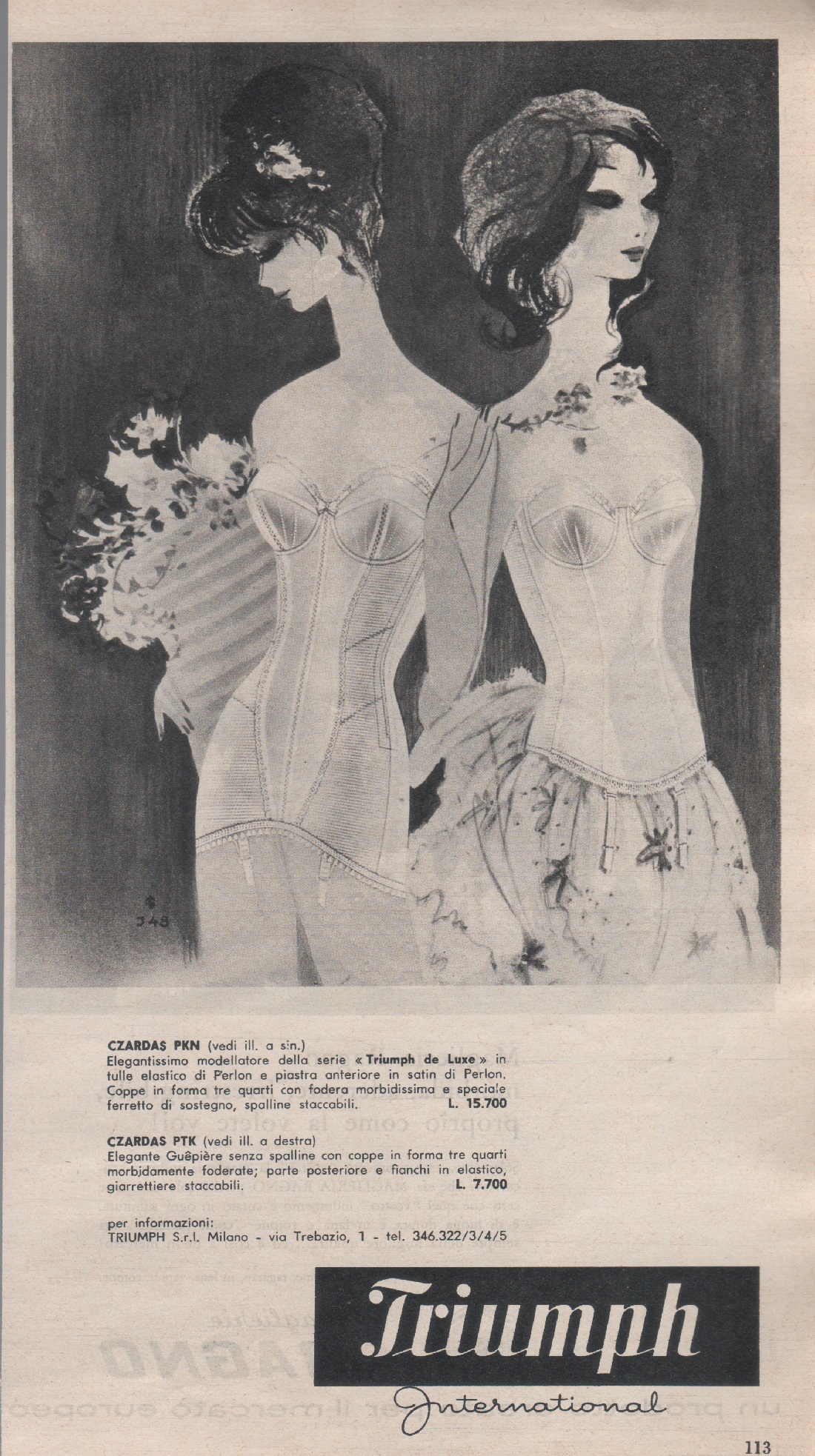 Triumph corsetteria. Advertising 1959