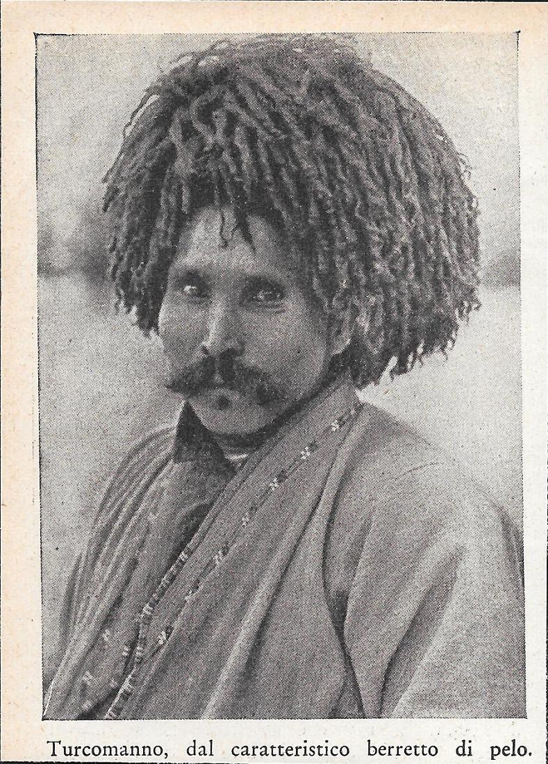 Turcomanno, dal caratteristico berretto di pelo. Stampa 1934