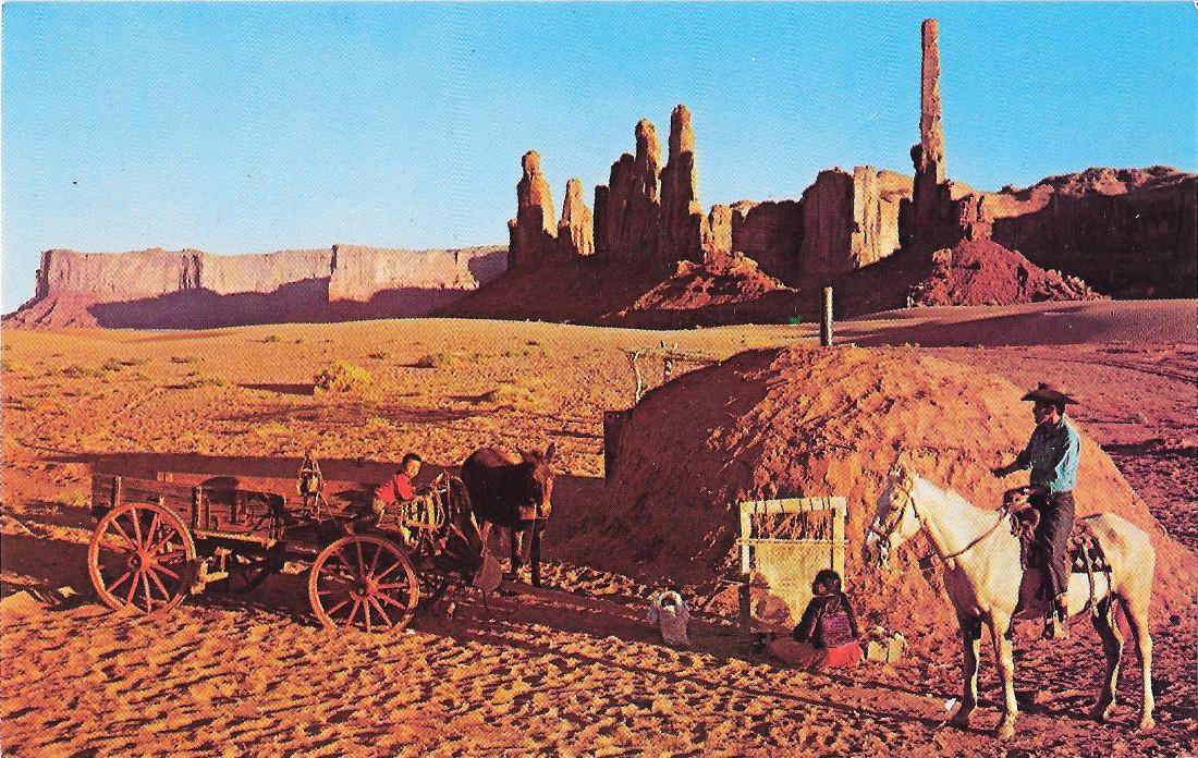 Typical Navajo family lives in Monumenti Valley. Non viaggiata, originale