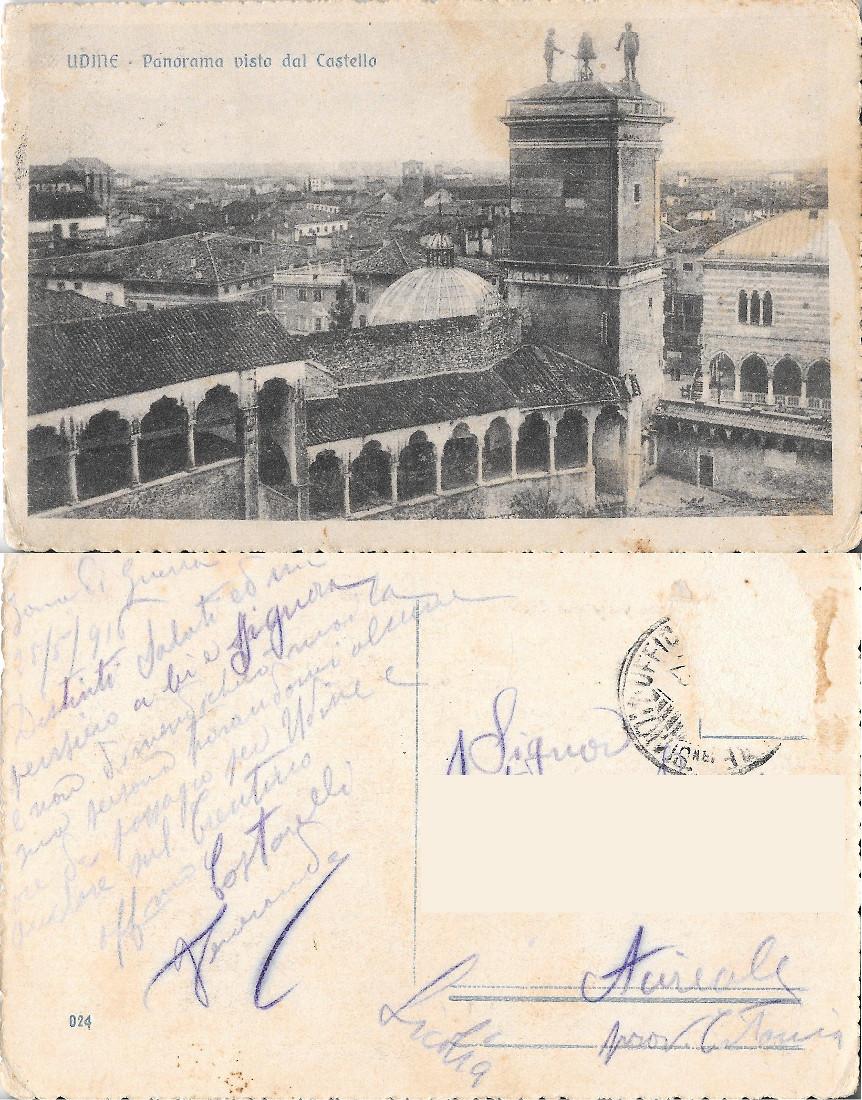 Udine. Panorama visto dal Castello. Da Zona di Guerra. Viaggiata …