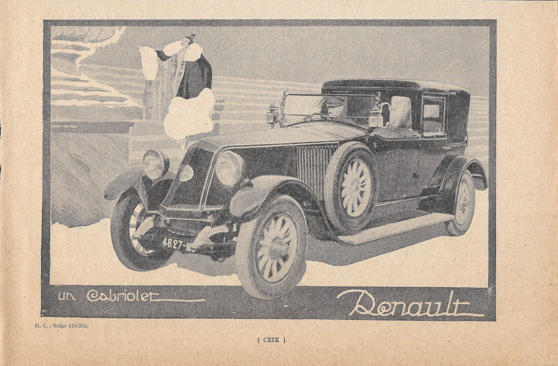 Un Cabriolet Renault - Advertising 1924