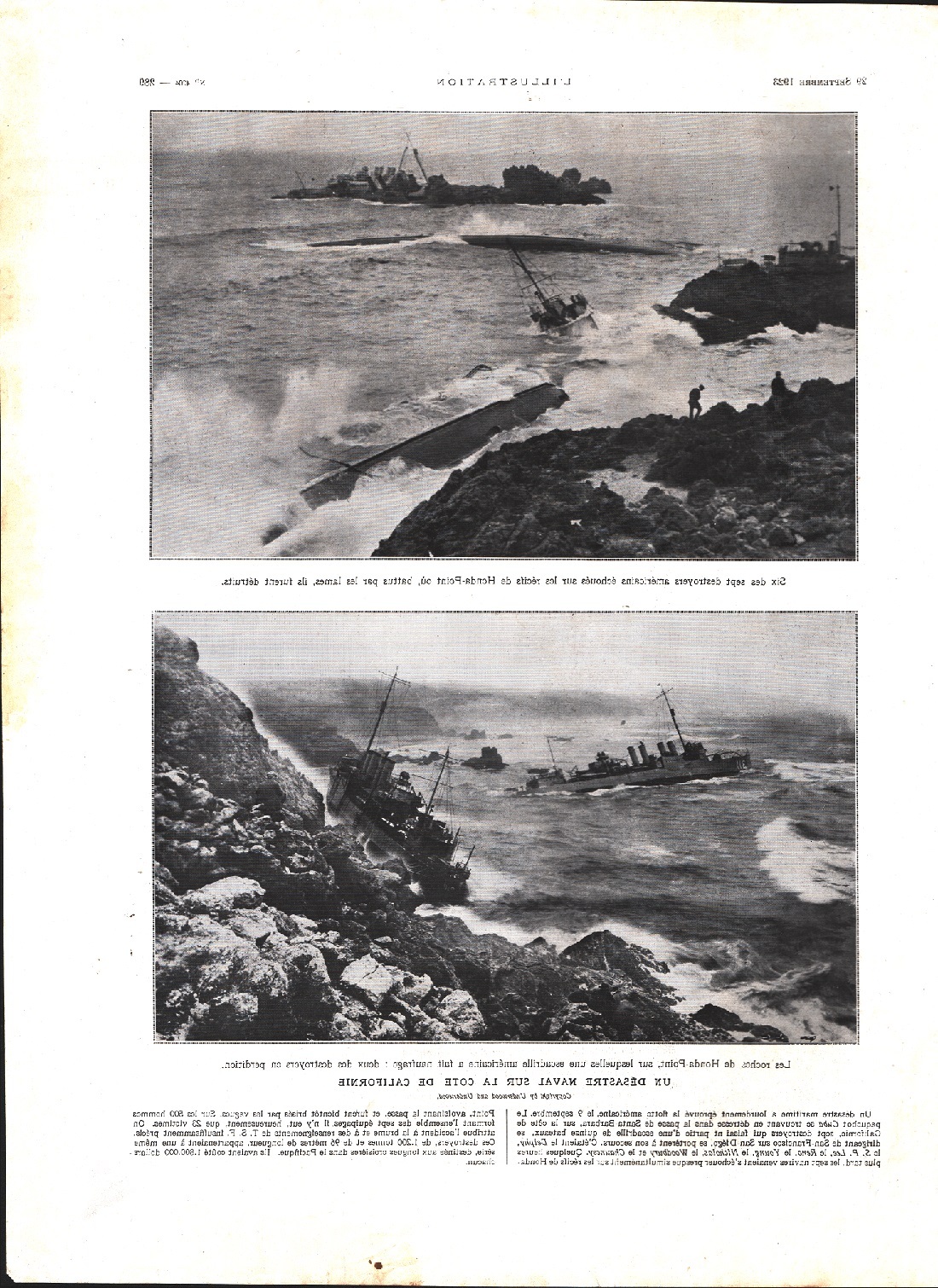 Un desastre naval sur le cote de Californie (Honda Point)). …