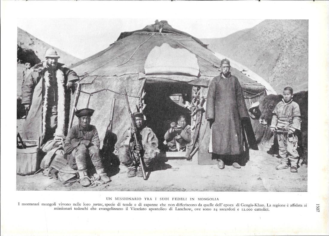 Un Missionario tra i suoi fedeli in Mongolia. Stampa 1934