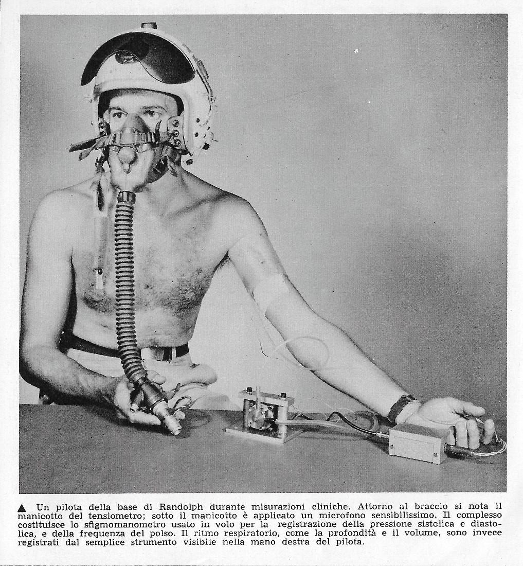 Un pilota della base di Randolph durante le misurazioni cliniche. …