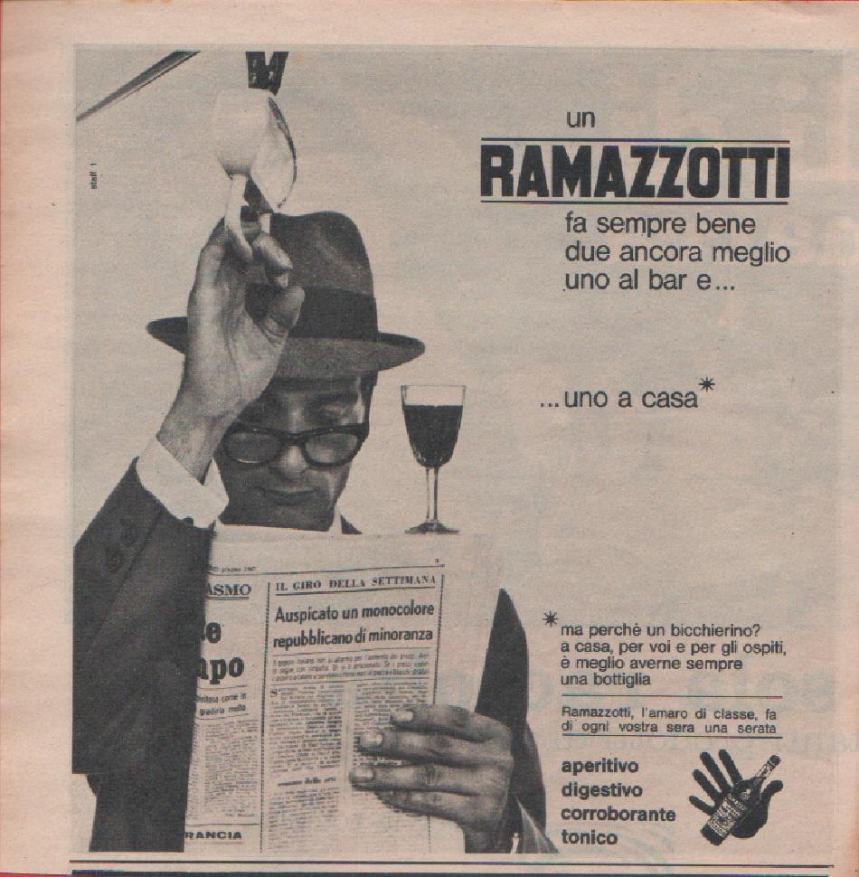 Un Ramazzotti fa sempre bene, due ancora meglio. Pubblicità 1963