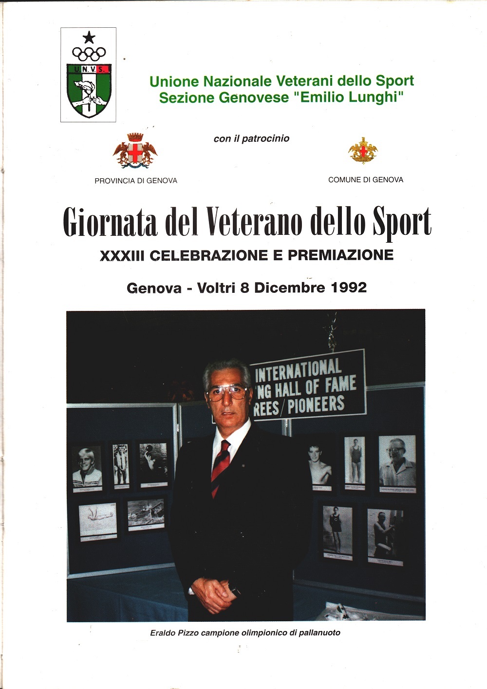 Unione Nazionale Veterani Sportivi - Genova. Manifestazioni e Celebrazioni 1992