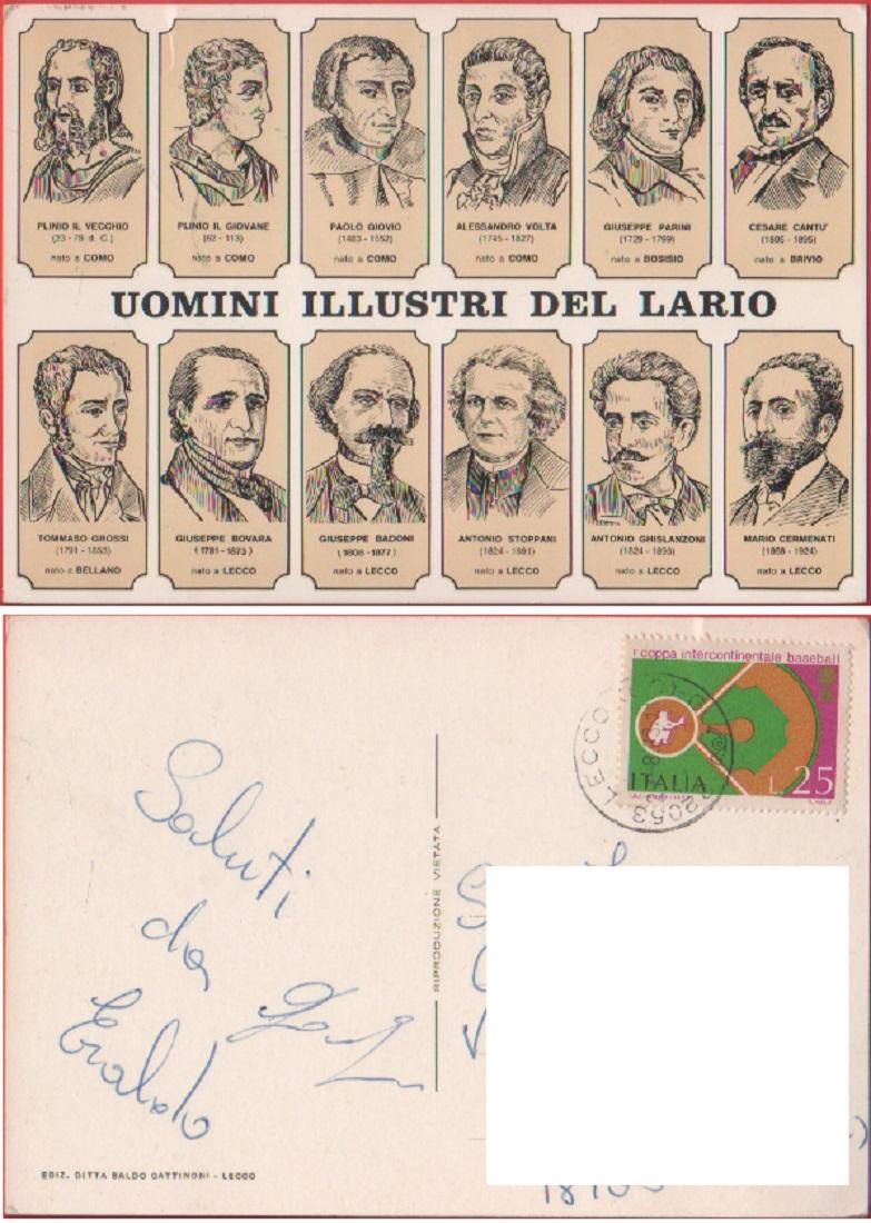 Uomini illustri del Lario. Viaggiata 1973