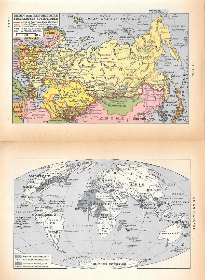 URSS/Union Francaise. Stampa 1954, fronte/retro