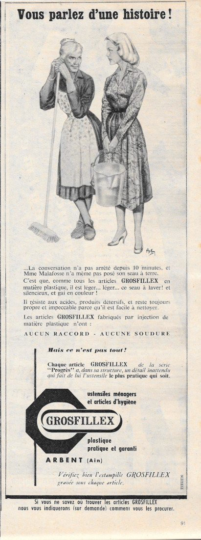Ustensiles ménagers Grosfillex / Super-Levure Gayelord Hauser - Advertising 1955