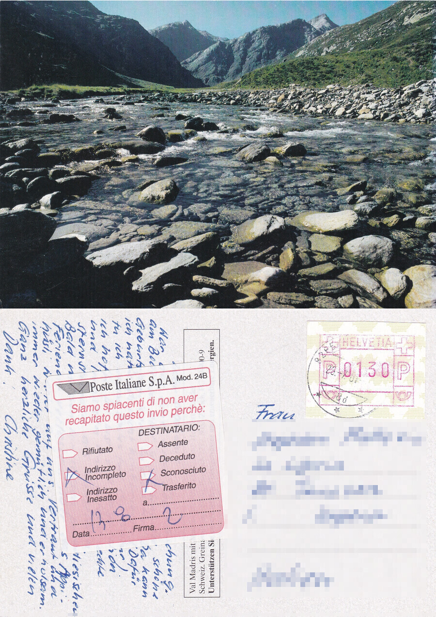 Val Madris. Svizzera. Viaggiata 2001