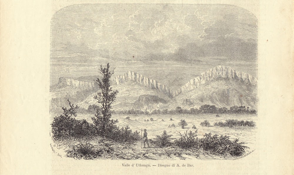 Valle d'Uthungu (Africa orientale). Illustrazione 1864