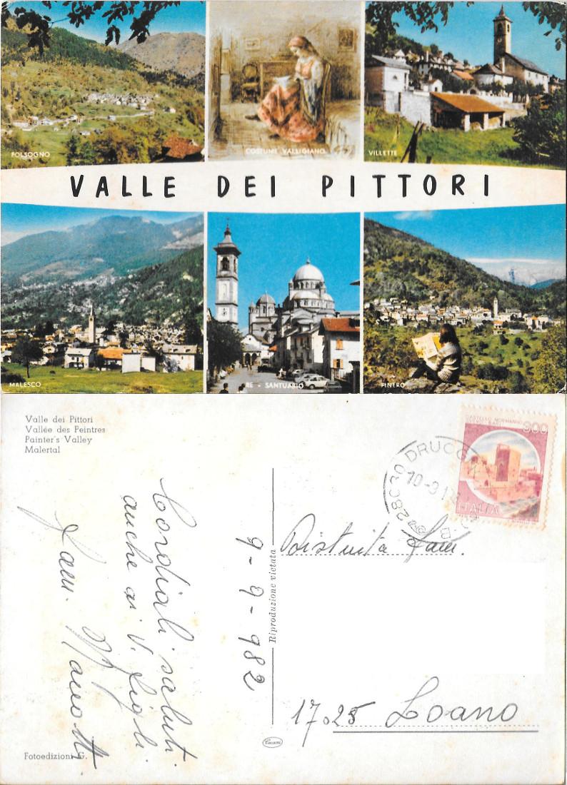 Valle dei Pittori. Val Vigezzo. Viaggiata 1982