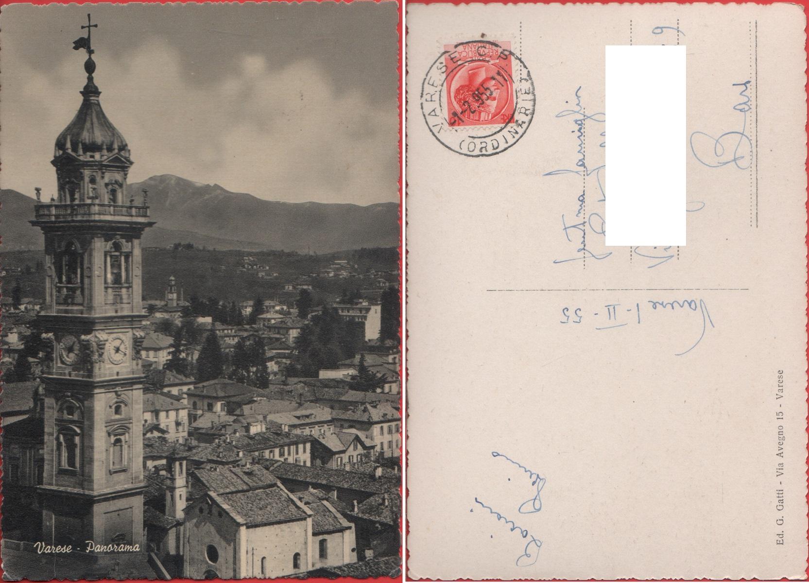 Varese Panorama. Viaggiata 1955