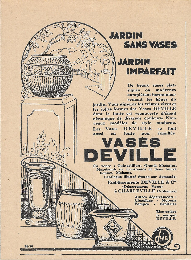 Vases Deville - Advertising 1928
