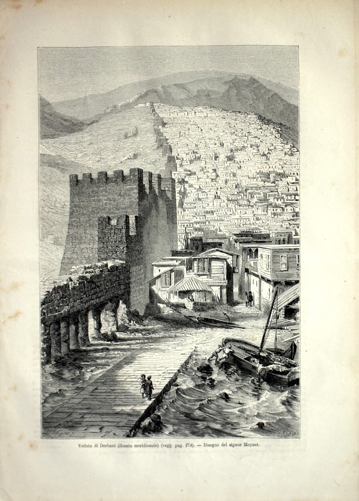 Veduta di Derbant (Russia meridionale). Stampa 1864