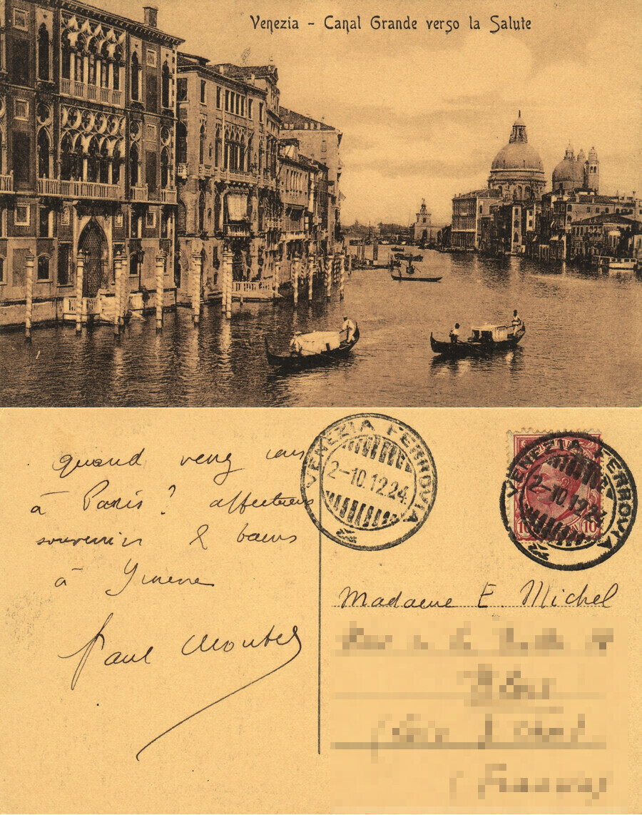 Venezia. Canal Grande verso la Salute. Viaggiata 1912