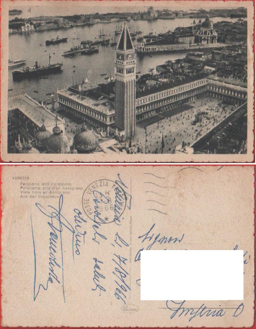 Venezia. Panorama dall'aeroplano. Viaggiata 1966