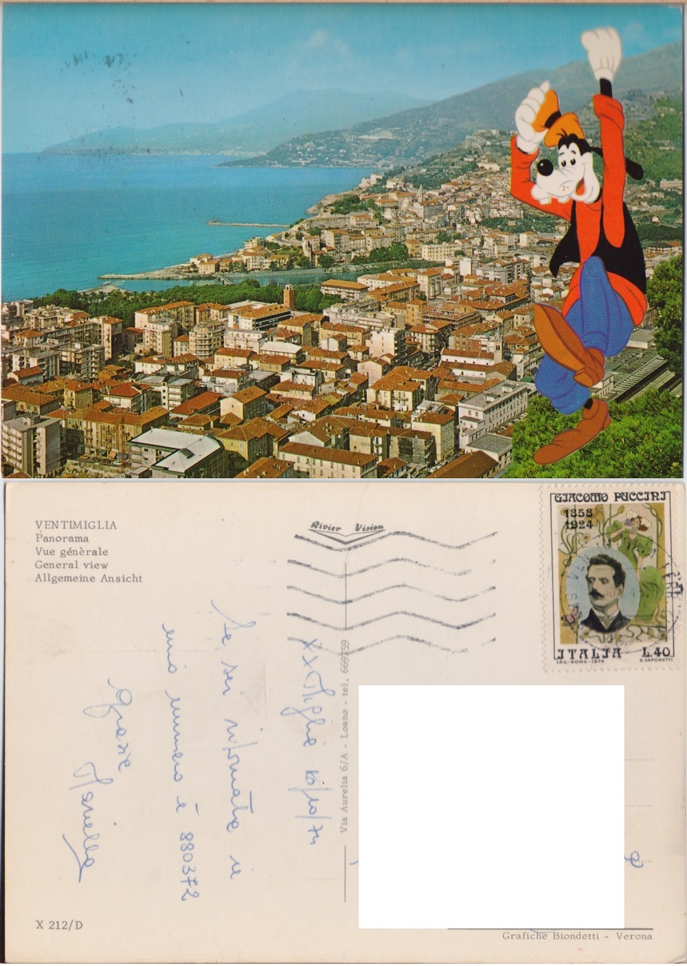 Ventimiglia. Panorama. Viaggiata 1974
