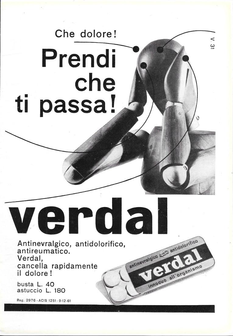 Verdal. Prendi che ti passa. Advertising 1962