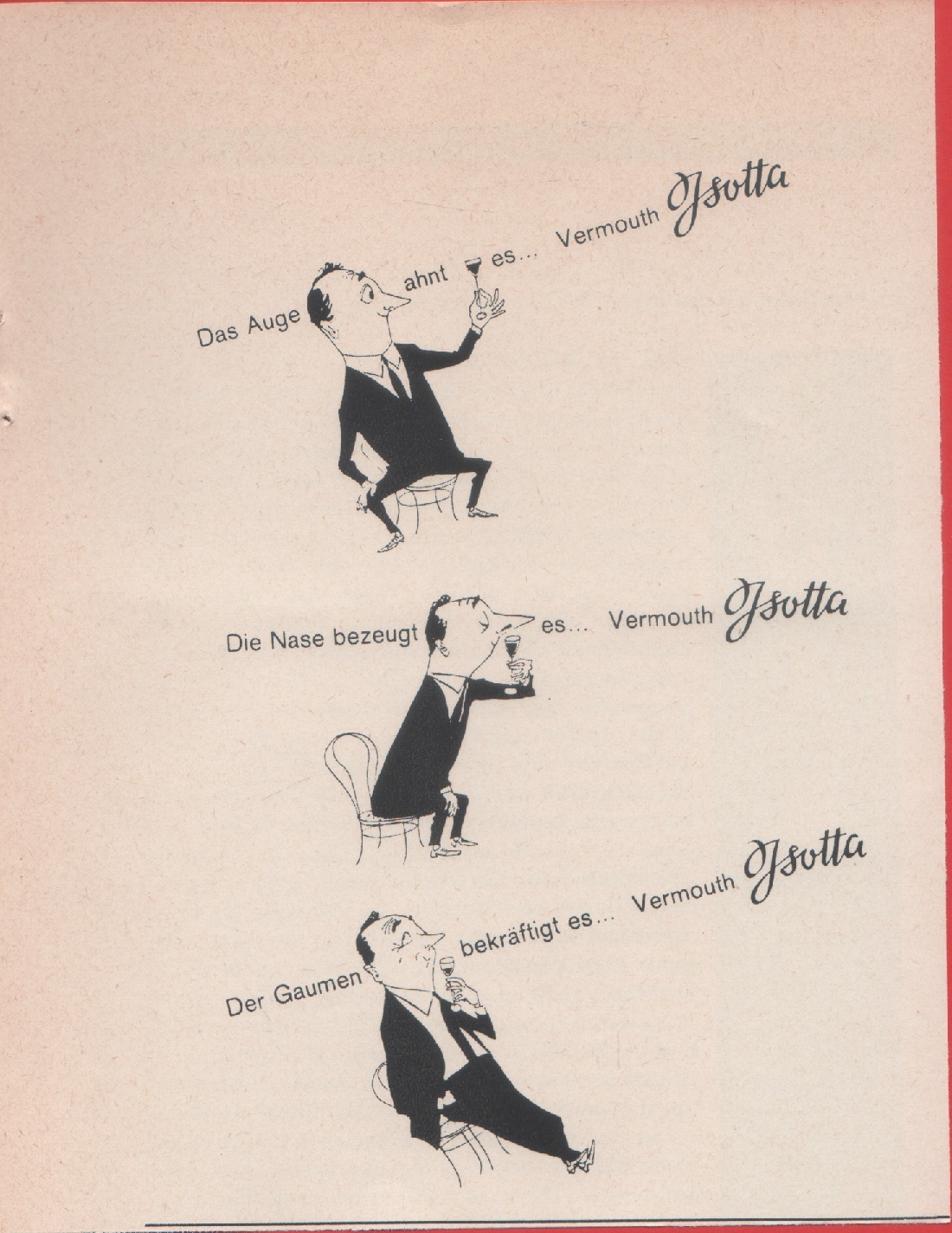 Vermuth Isotta. Advertising 1958