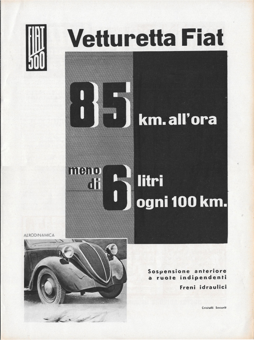 Vetturetta FIAT 500 - Advertising 1936
