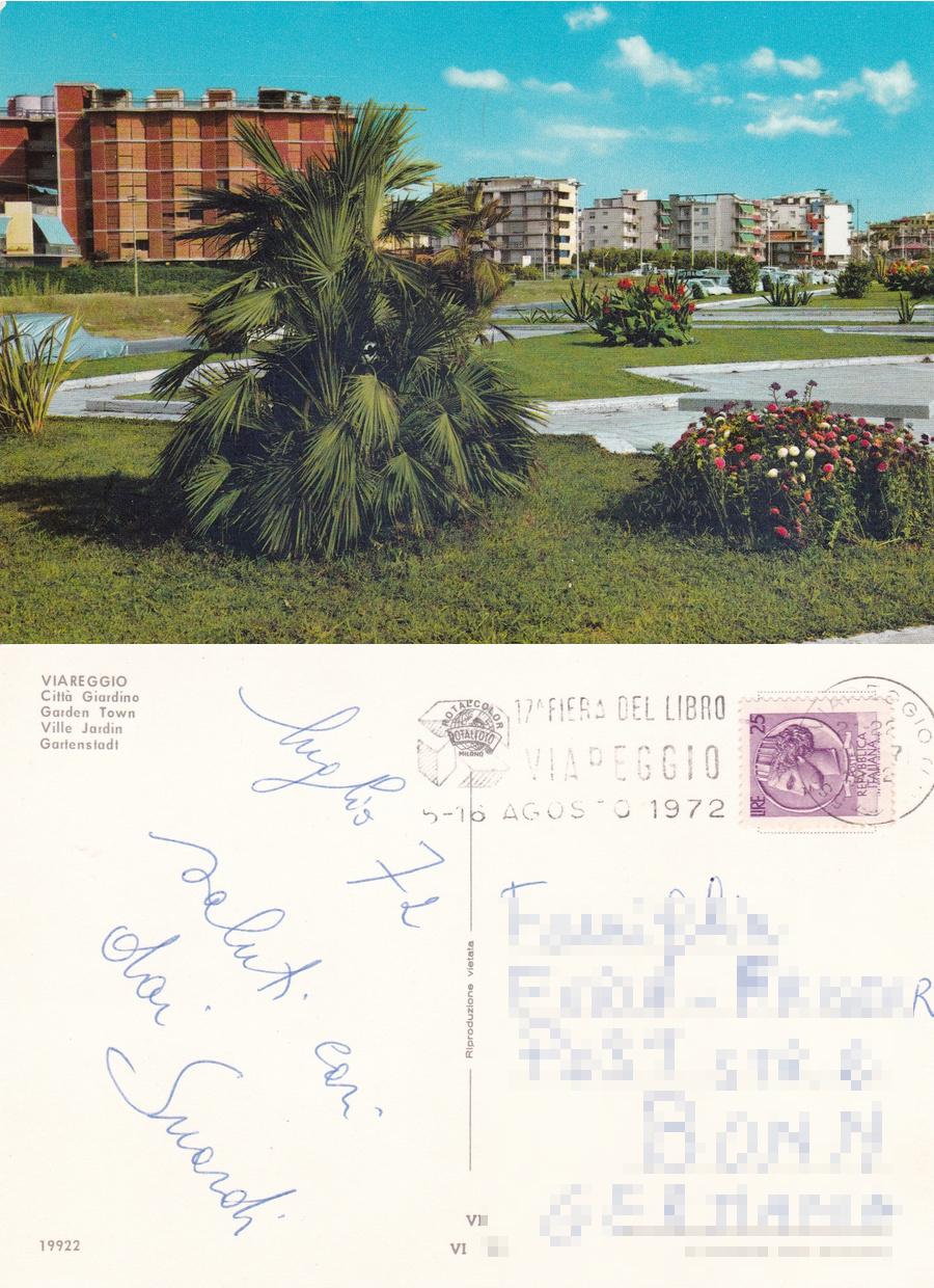 Viareggio. Città Giardino. Viaggiata 1972