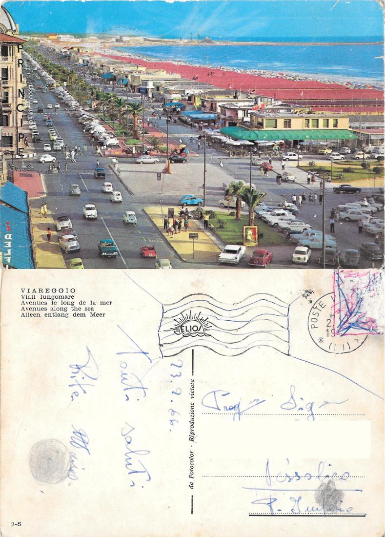 Viareggio. Viali lungomare. Viaggiata 1966