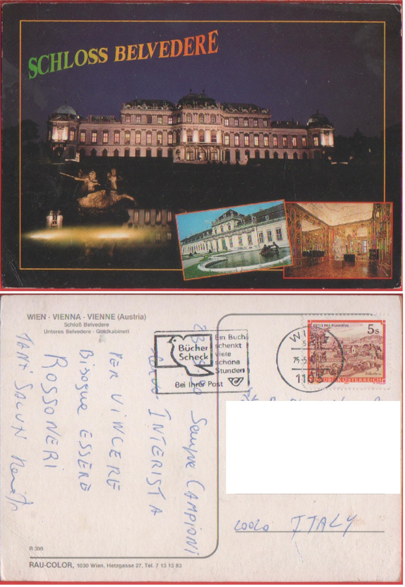 Vienna. Schloss Belvedere. Viaggiata 1990