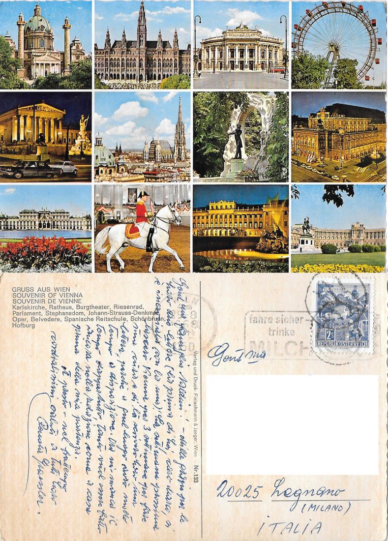Vienna. Vedutine. Viaggiata 1968